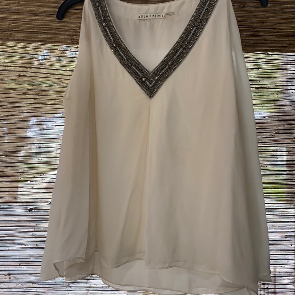 Beaded silk blouse